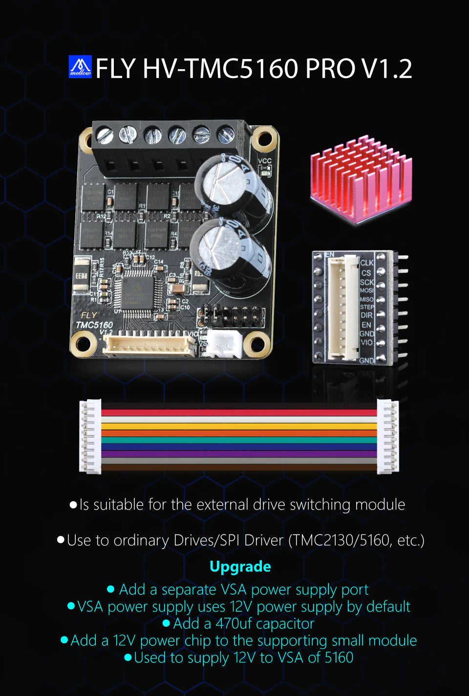 Mellow Fly 24V/48V HV TMC5160 Pro V1.2 Stepper Motor Driver