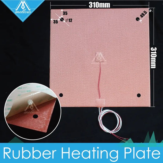 VZBOT Material!Silicone Heater Pad 310x310mm for Creality CR10 3D Printer Heated Bed w/Screw Holes Adhesive Backing & Sensor