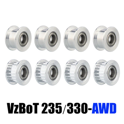 Mellow 1Set 3D Printers Parts VzBoT GT2 Idler Kit Aluminium Timing Pulley 20 Tooth Wheel Bore 5mm For 2GT Gates Timing Belt 6MM
