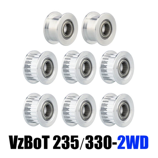 Mellow 1Set 3D Printers Parts VzBoT GT2 Idler Kit Aluminium Timing Pulley 20 Tooth Wheel Bore 5mm For 2GT Gates Timing Belt 6MM