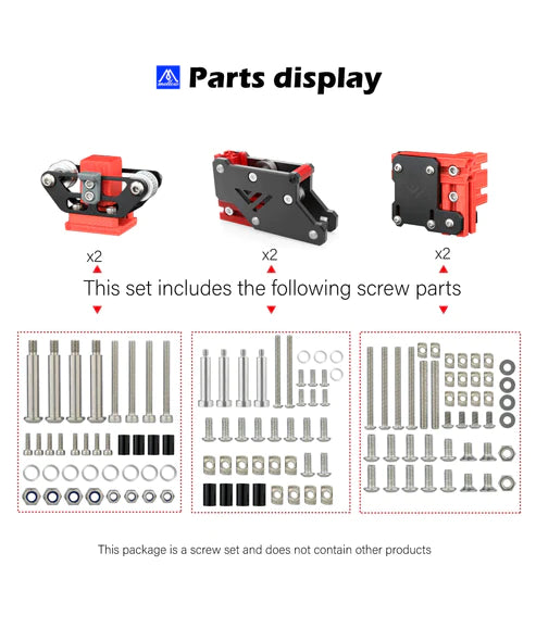 Mellow CNC VzBot 235 AWD Motor Mount and Y-axis Gantry Hardware Kit
